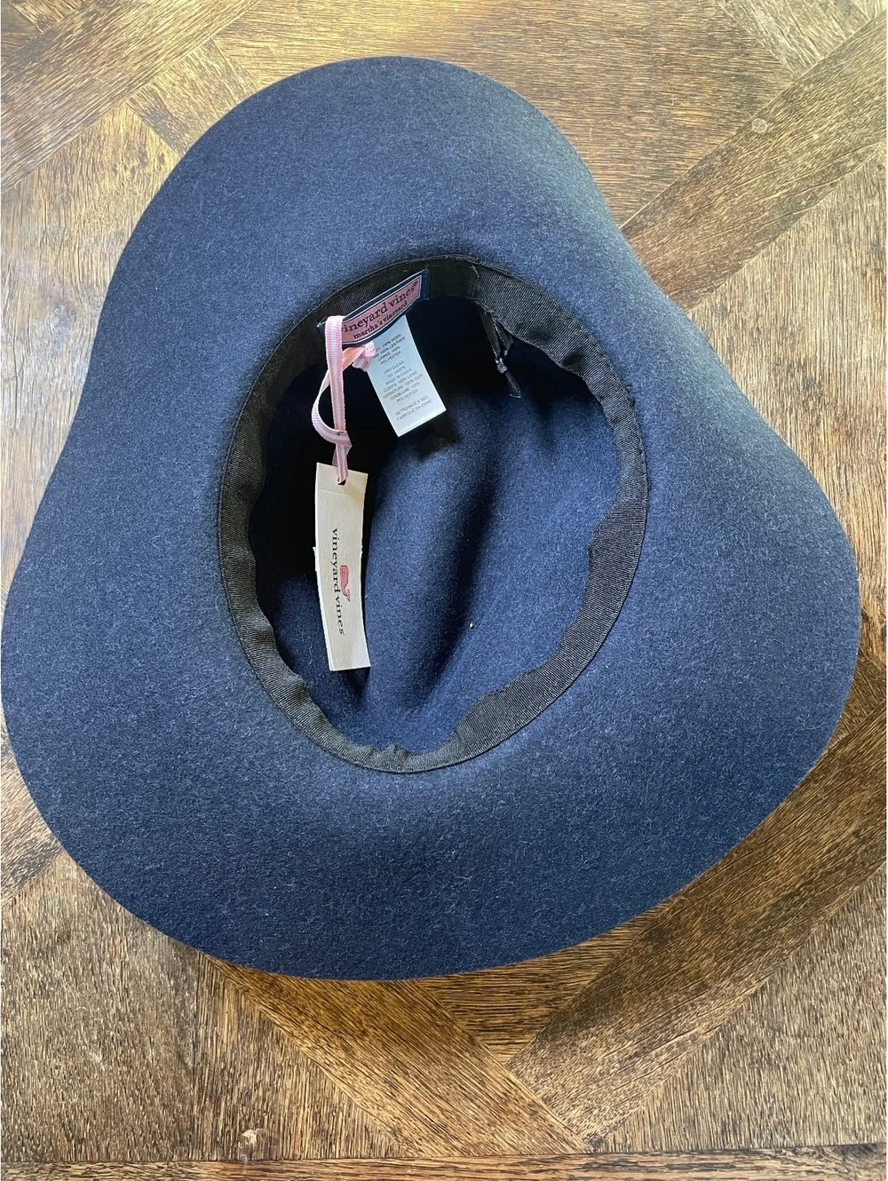 Vineyard Vines Martha Stewart NEW wool fedora one size navy blue